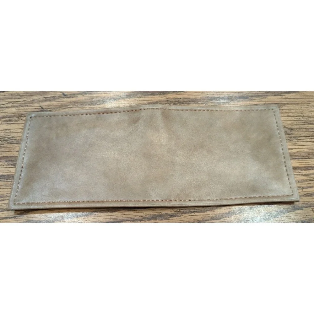 NEW‎ Rare Vintage Vitronic Taupe Brahma Hide Selecta Credit Card Bi-Fold Wallet